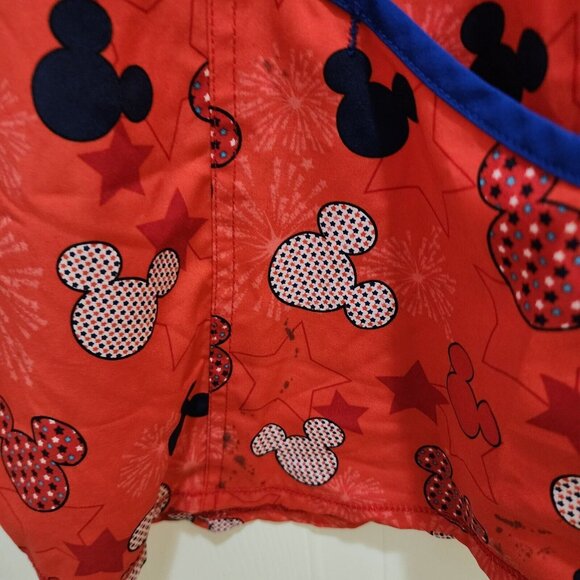 Disney Short Sleeve Scrub Top Mickey Mouse Independance Day 4th Of July Size XL - Picture 5 of 10